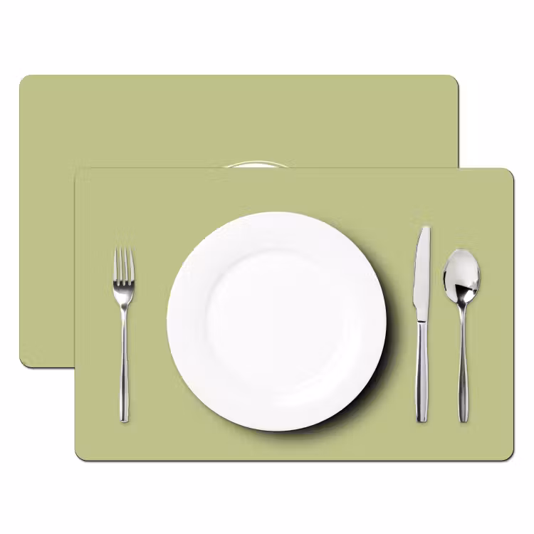 Placemat - 6 stuks - Kiwi - Lijntekening - Minimalistisch - Groen — 2
