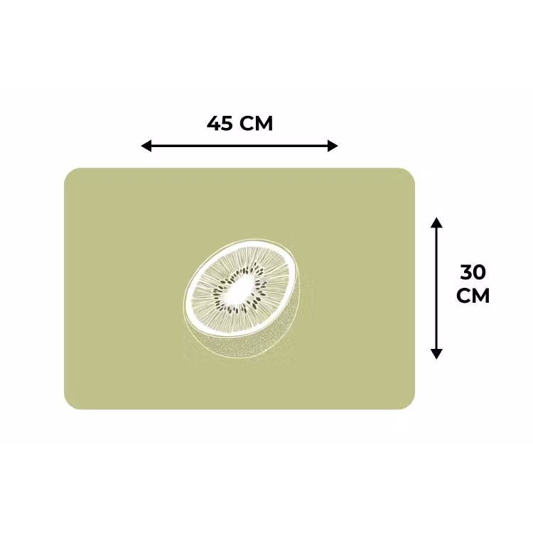 Placemat - 6 stuks - Kiwi - Lijntekening - Minimalistisch - Groen — 3