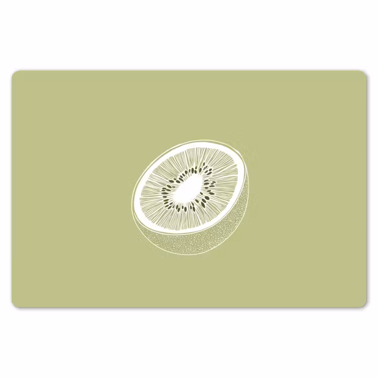 Placemat - 6 stuks - Kiwi - Lijntekening - Minimalistisch - Groen — 7