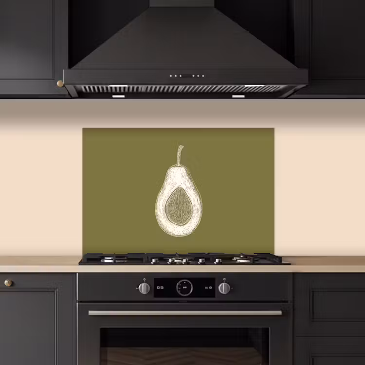 Spatscherm keuken - Avocado - Minimalistisch - Illustratie - Groen — 2