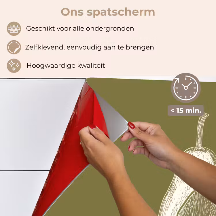 Spatscherm keuken - Avocado - Minimalistisch - Illustratie - Groen — 4