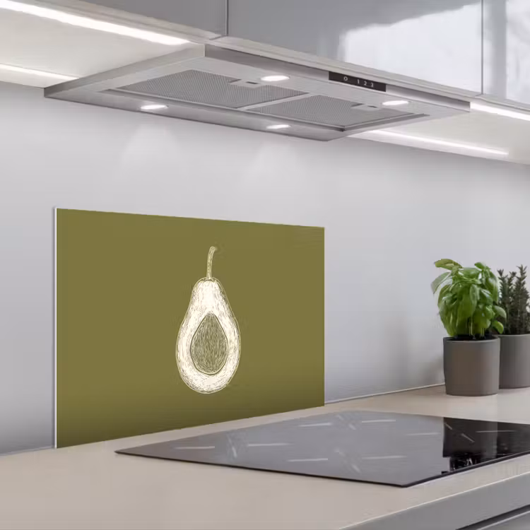 Spatscherm keuken - Avocado - Minimalistisch - Illustratie - Groen — 5