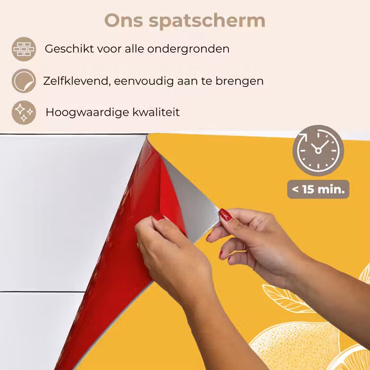 Spatscherm keuken - Citroenen - Illustratie - Minimalistisch - Geel — 4