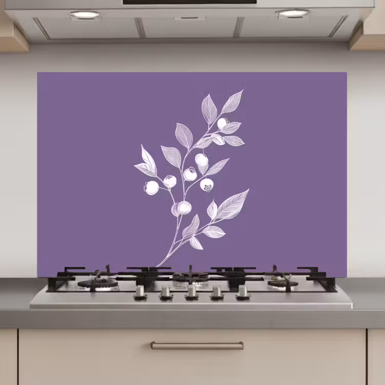 Spatscherm keuken - Tak - Sierlijk - Bladeren - Minimalistisch — 1