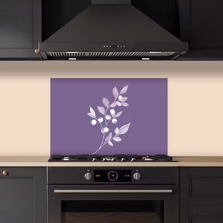 Spatscherm keuken - Tak - Sierlijk - Bladeren - Minimalistisch — 2