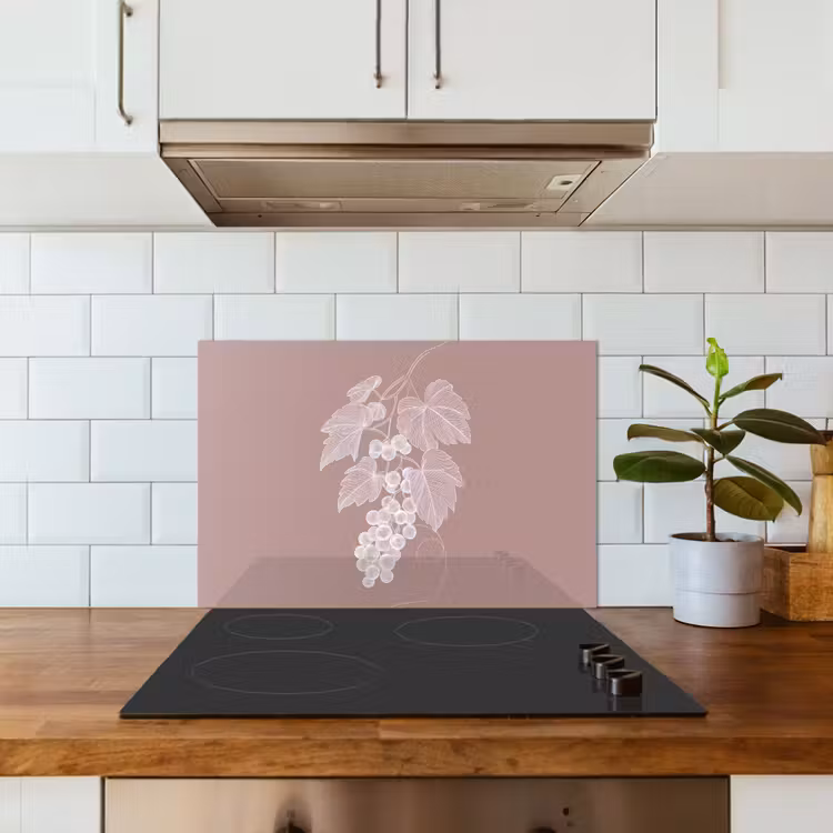 Spatscherm keuken - Tros - Druiven - Illustratie - Bladeren — 6