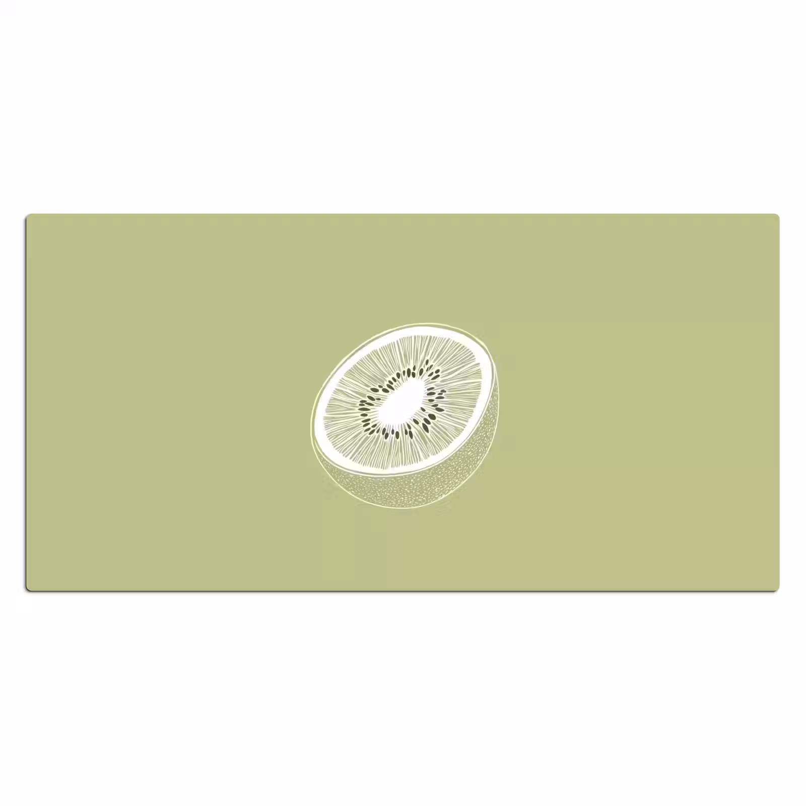Bureau onderlegger - Kiwi - Lijntekening - Minimalistisch - Groen — 1
