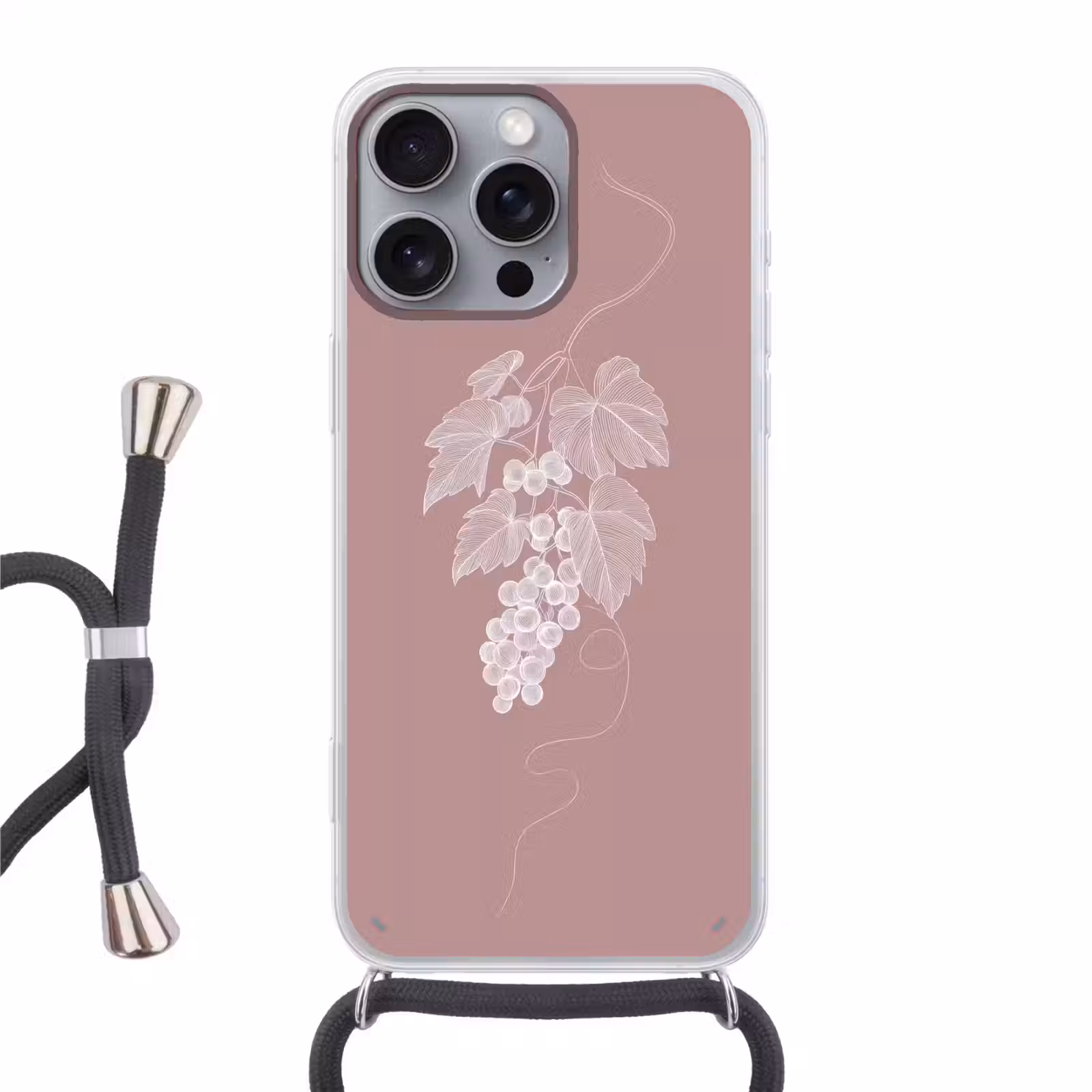 Telefoonhoesje met koord - Tros - Druiven - Illustratie - Bladeren — 1