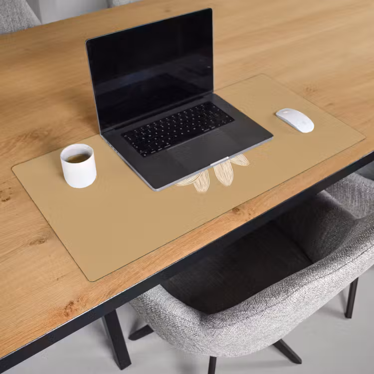Bureau onderlegger - Bananen - Beige - Lijntekening - Minimalistisch — 2