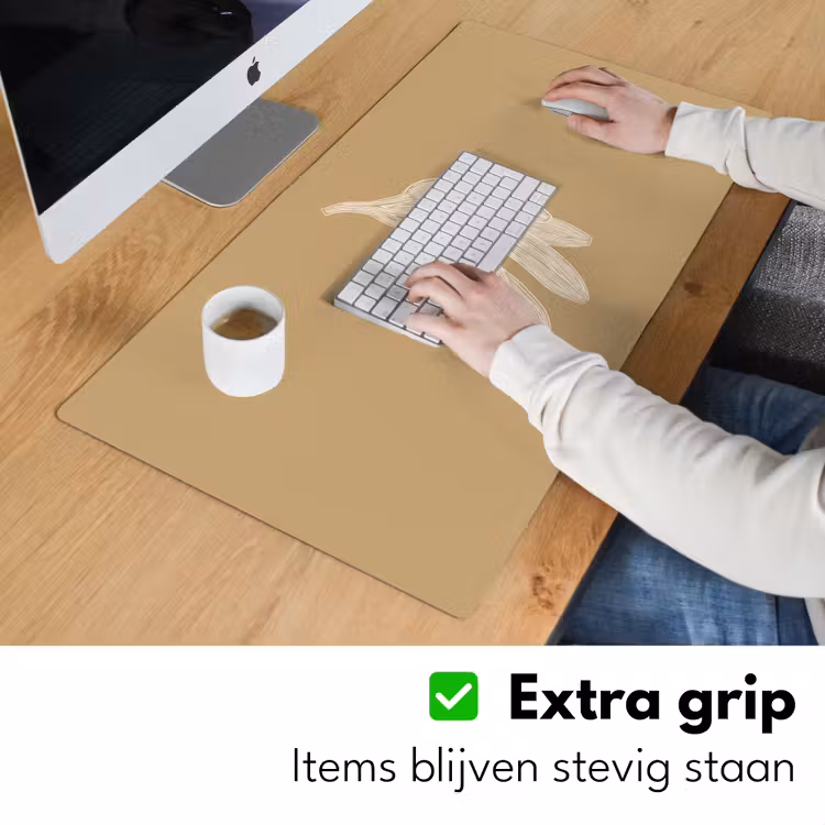 Bureau onderlegger - Bananen - Beige - Lijntekening - Minimalistisch — 5