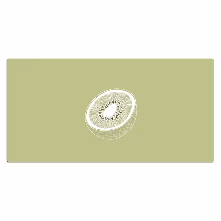 Bureau onderlegger - Kiwi - Lijntekening - Minimalistisch - Groen — 1