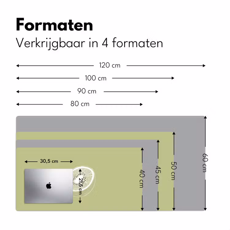 Bureau onderlegger - Kiwi - Lijntekening - Minimalistisch - Groen — 7