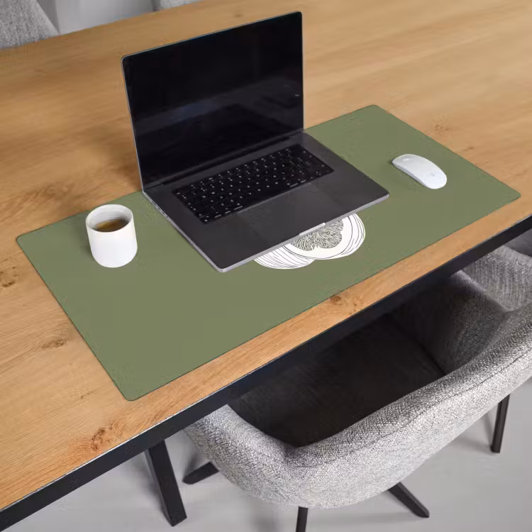 Bureau onderlegger - Vijgen - Minimalistisch - Getekend - Mosgroen — 2