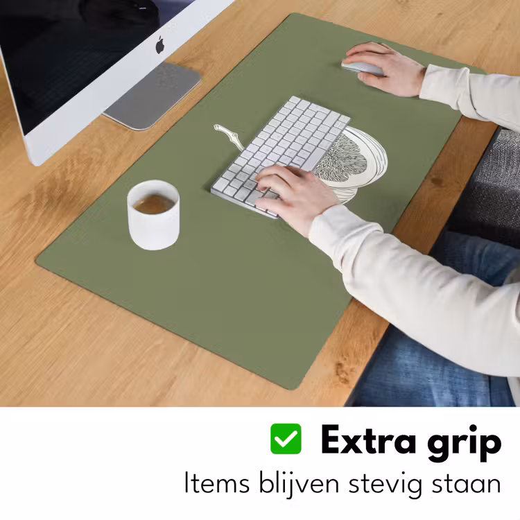 Bureau onderlegger - Vijgen - Minimalistisch - Getekend - Mosgroen — 5