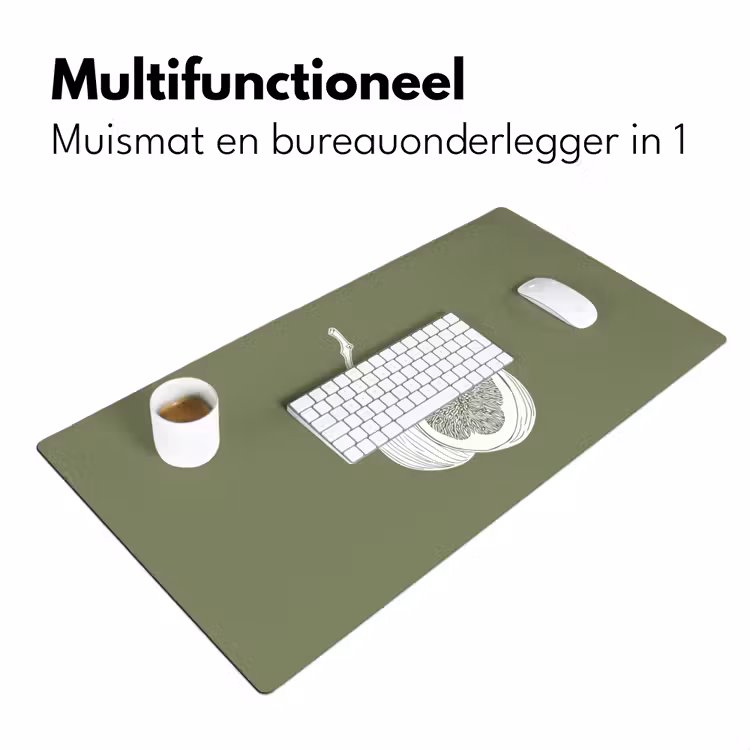 Bureau onderlegger - Vijgen - Minimalistisch - Getekend - Mosgroen — 6