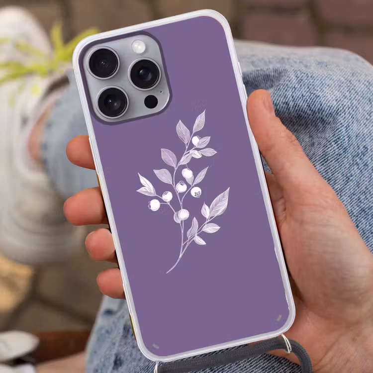 Telefoonhoesje met koord - Tak - Sierlijk - Bladeren - Minimalistisch — 2
