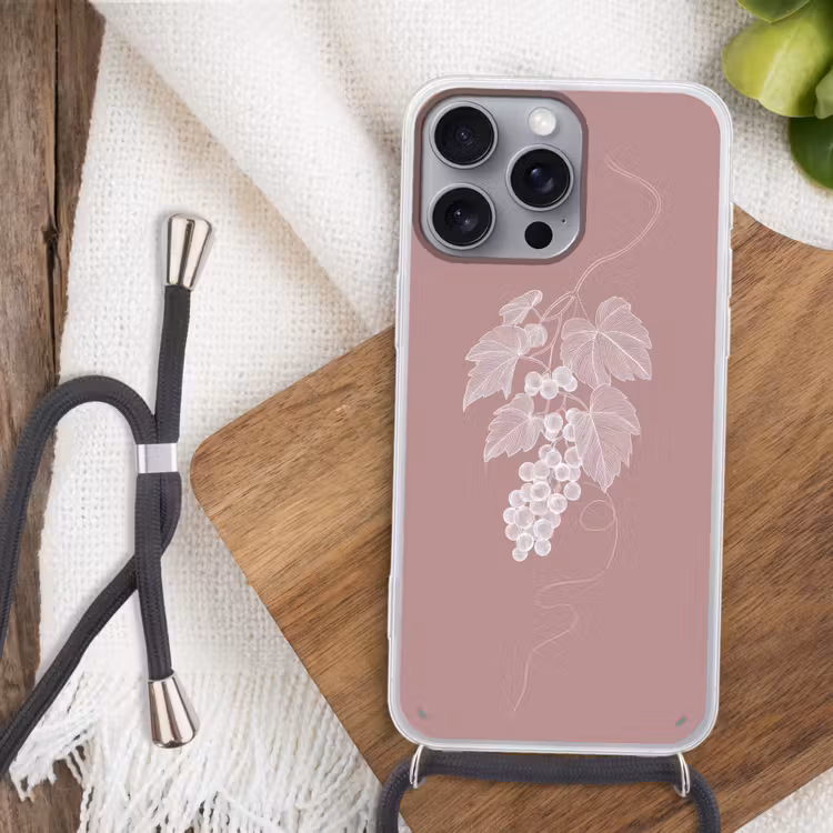 Telefoonhoesje met koord - Tros - Druiven - Illustratie - Bladeren — 3