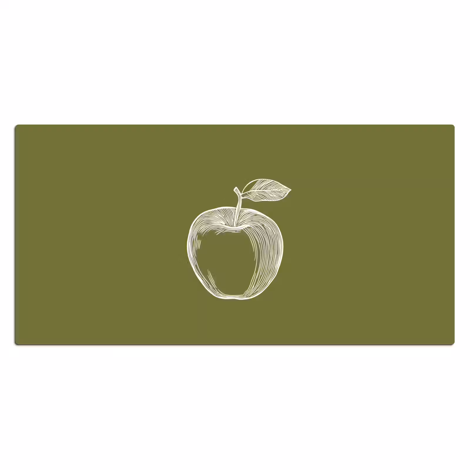 Bureau onderlegger - Lijntekening - Appel - Olijfgroen - Blaadje — 1