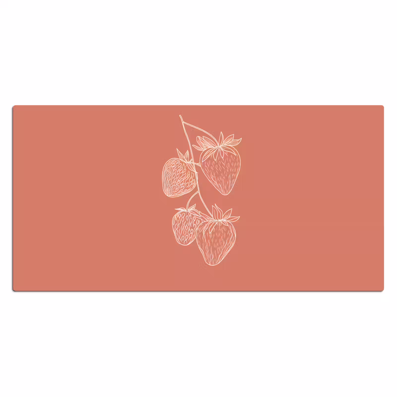 Bureau onderlegger - Minimalistisch - Illustratie - Aardbei - Tak — 1