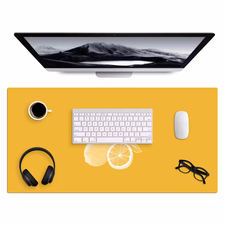 Bureau onderlegger - Citroenen - Illustratie - Minimalistisch - Geel — 3