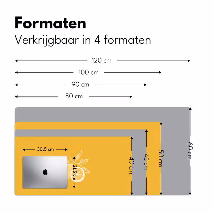 Bureau onderlegger - Citroenen - Illustratie - Minimalistisch - Geel — 7