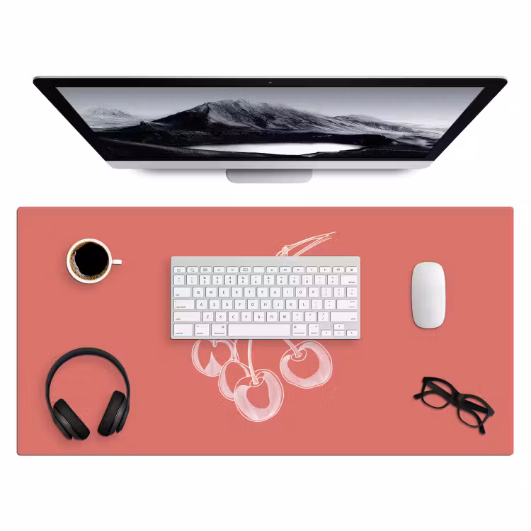 Bureau onderlegger - Lijnillustratie - Kersen - Tak - Wit — 3