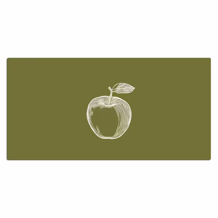 Bureau onderlegger - Lijntekening - Appel - Olijfgroen - Blaadje — 1