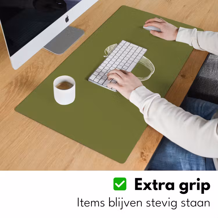 Bureau onderlegger - Lijntekening - Appel - Olijfgroen - Blaadje — 5