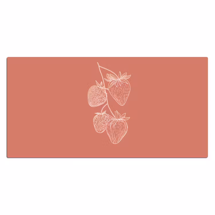 Bureau onderlegger - Minimalistisch - Illustratie - Aardbei - Tak — 1