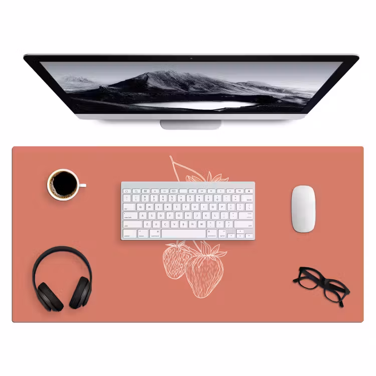 Bureau onderlegger - Minimalistisch - Illustratie - Aardbei - Tak — 3
