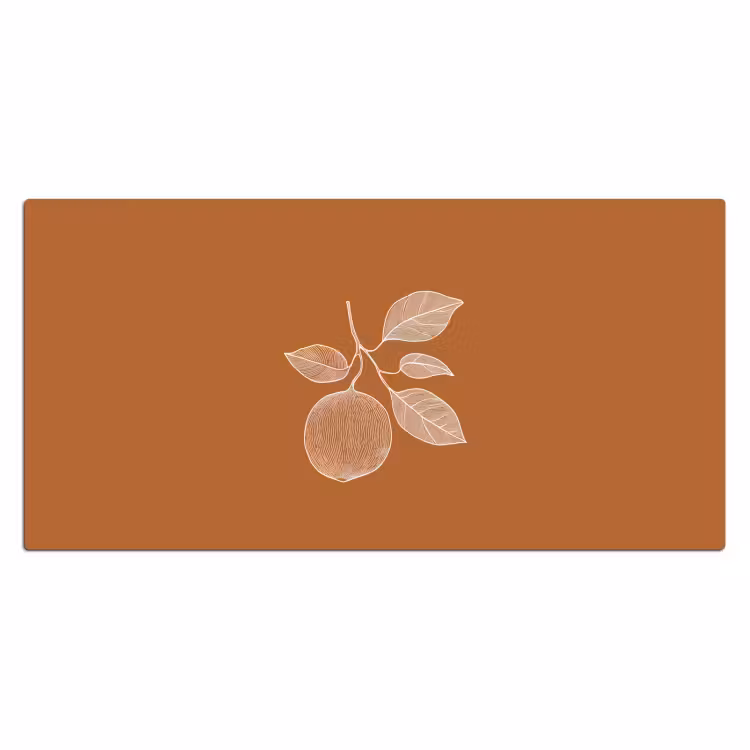 Bureau onderlegger - Sinaasappel - Getekend - Bladeren - Bruin — 1