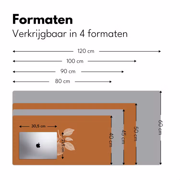 Bureau onderlegger - Sinaasappel - Getekend - Bladeren - Bruin — 7