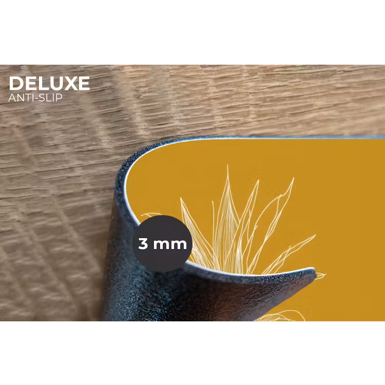 Placemat - 6 stuks - Lijnillustratie - Ananas - Bladkroon - Okergeel — 4