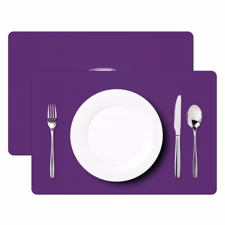 Placemat - 6 stuks - Passievrucht - Zaadjes - Paars - Minimalistisch — 2