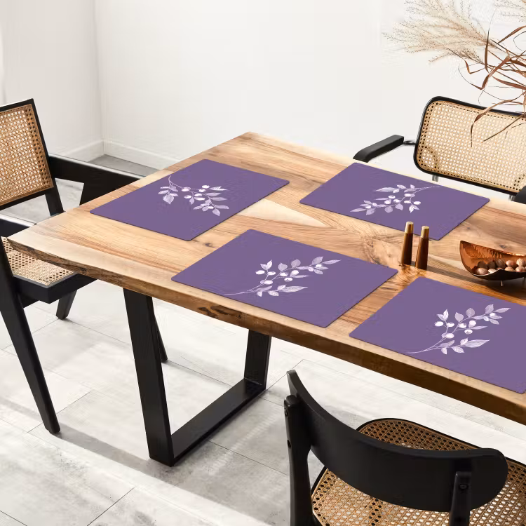 Placemat - 6 stuks - Tak - Sierlijk - Bladeren - Minimalistisch — 5