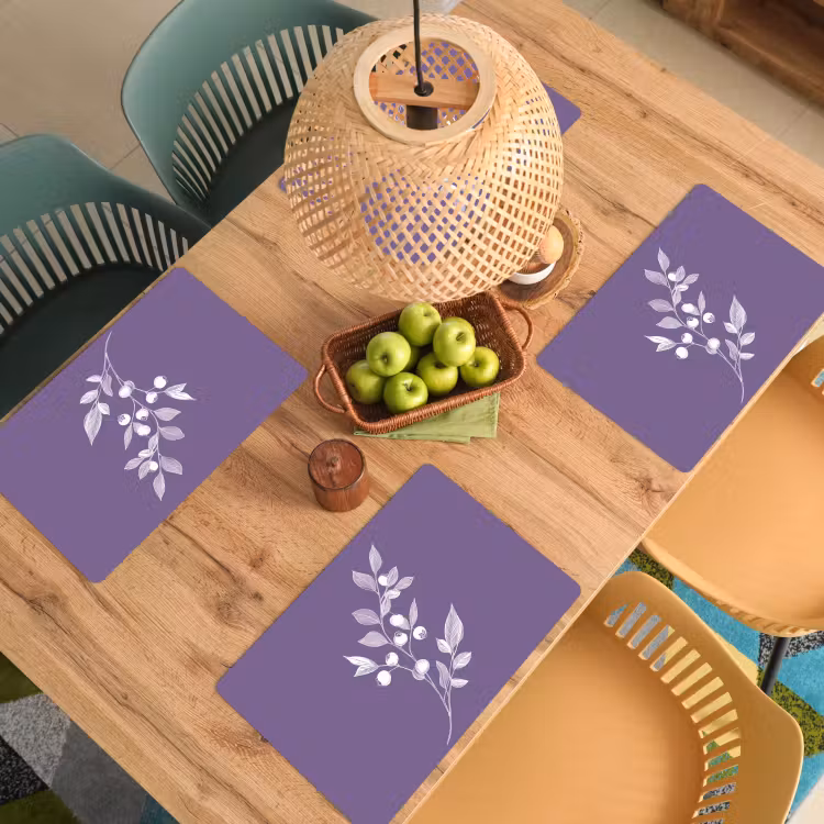 Placemat - 6 stuks - Tak - Sierlijk - Bladeren - Minimalistisch — 6