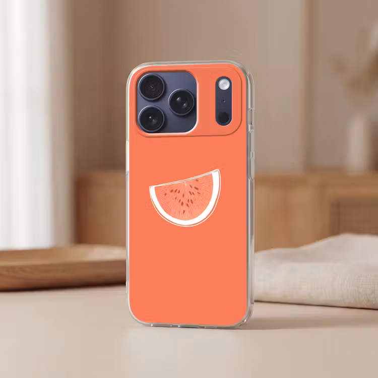 Telefoonhoesje Softcase - Watermeloen - Lijnen - Koraalrood — 3