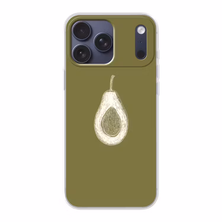 Telefoonhoesje Softcase - Avocado - Minimalistisch - Illustratie - Groen — 1