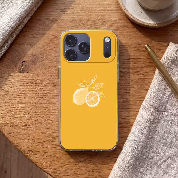 Telefoonhoesje Softcase - Citroenen - Illustratie - Minimalistisch - Geel — 2