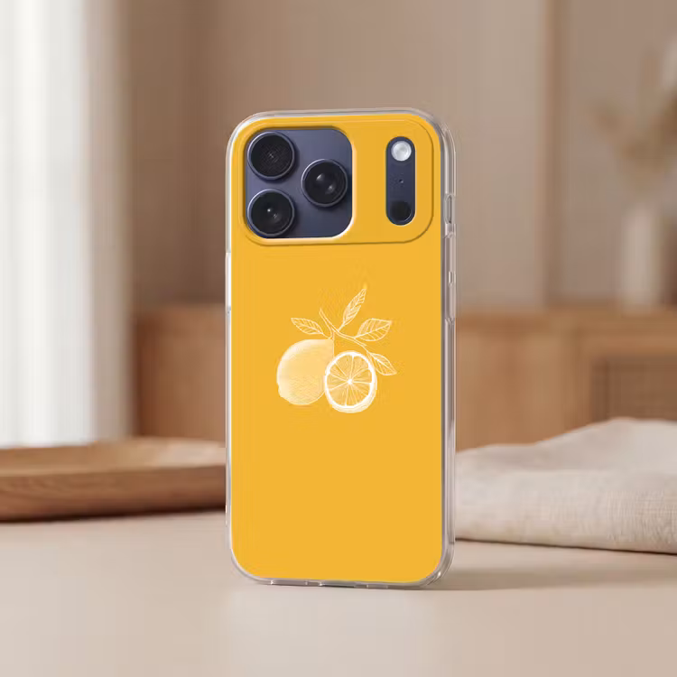 Telefoonhoesje Softcase - Citroenen - Illustratie - Minimalistisch - Geel — 3