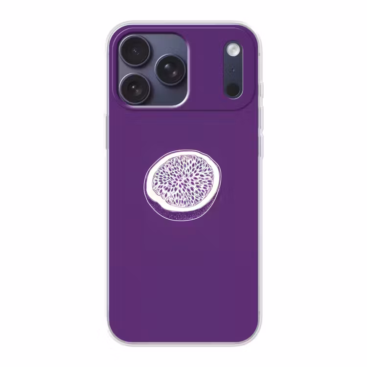 Telefoonhoesje Softcase - Passievrucht - Zaadjes - Paars - Minimalistisch — 1