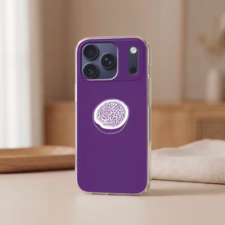 Telefoonhoesje Softcase - Passievrucht - Zaadjes - Paars - Minimalistisch — 3