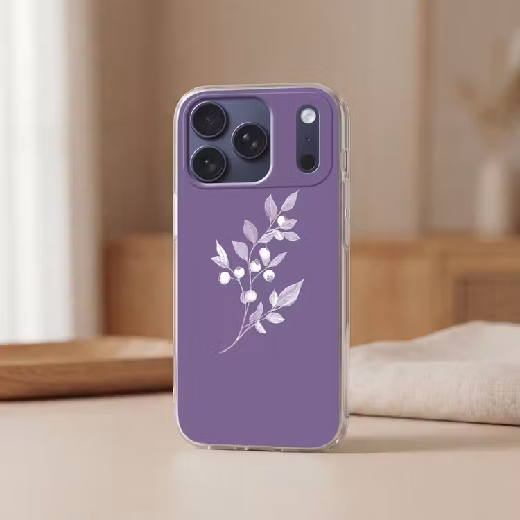 Telefoonhoesje Softcase - Tak - Sierlijk - Bladeren - Minimalistisch — 3