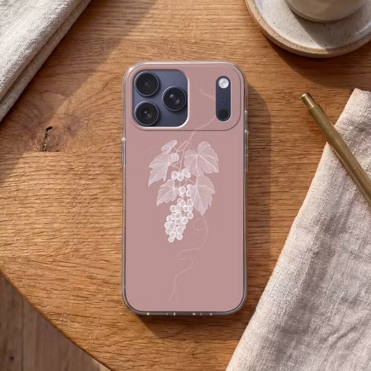 Telefoonhoesje Softcase - Tros - Druiven - Illustratie - Bladeren — 2