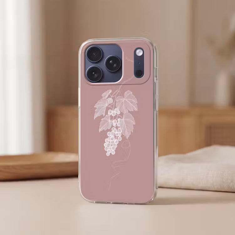 Telefoonhoesje Softcase - Tros - Druiven - Illustratie - Bladeren — 3