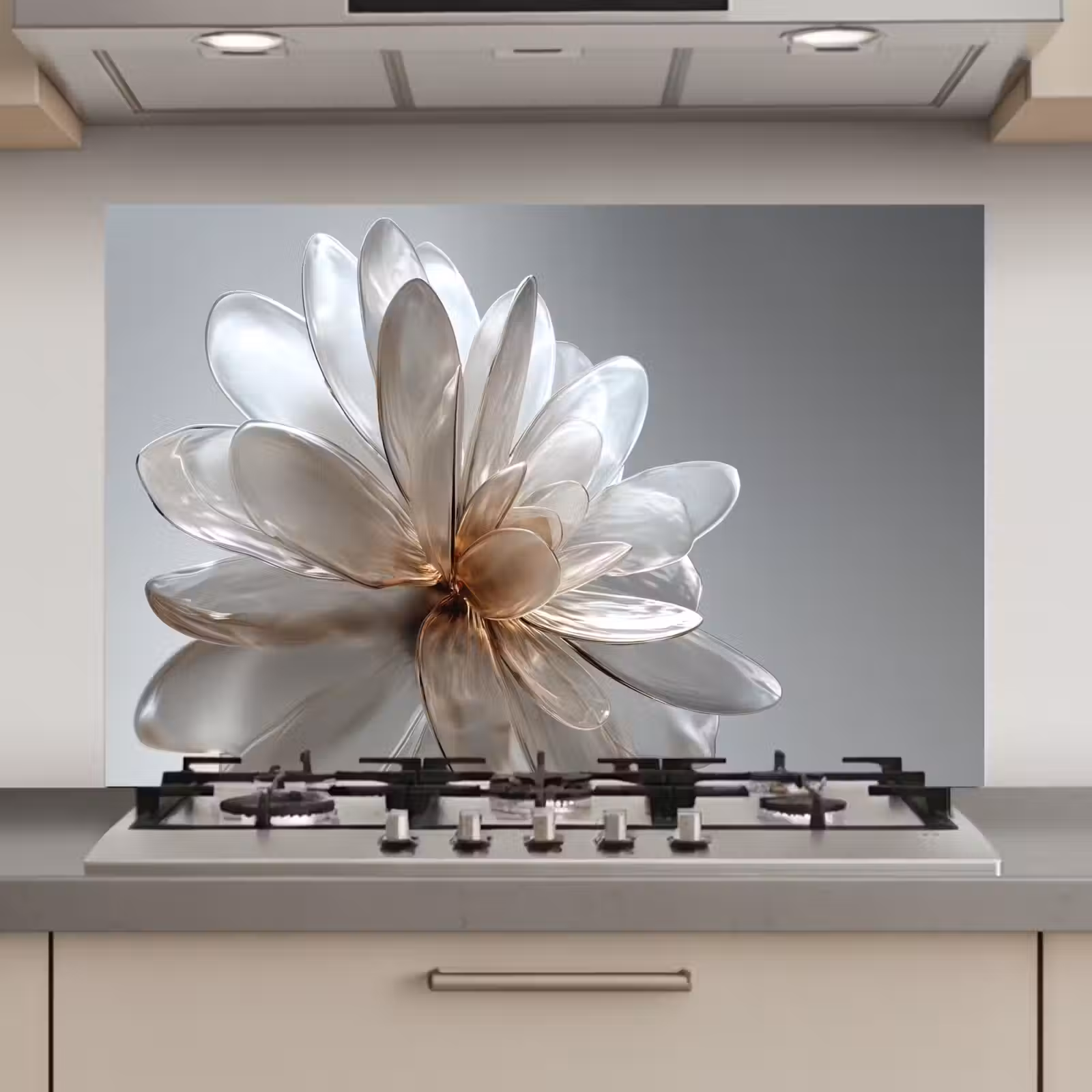 Spatscherm keuken - Bloem - Wit - Neutraal — 1