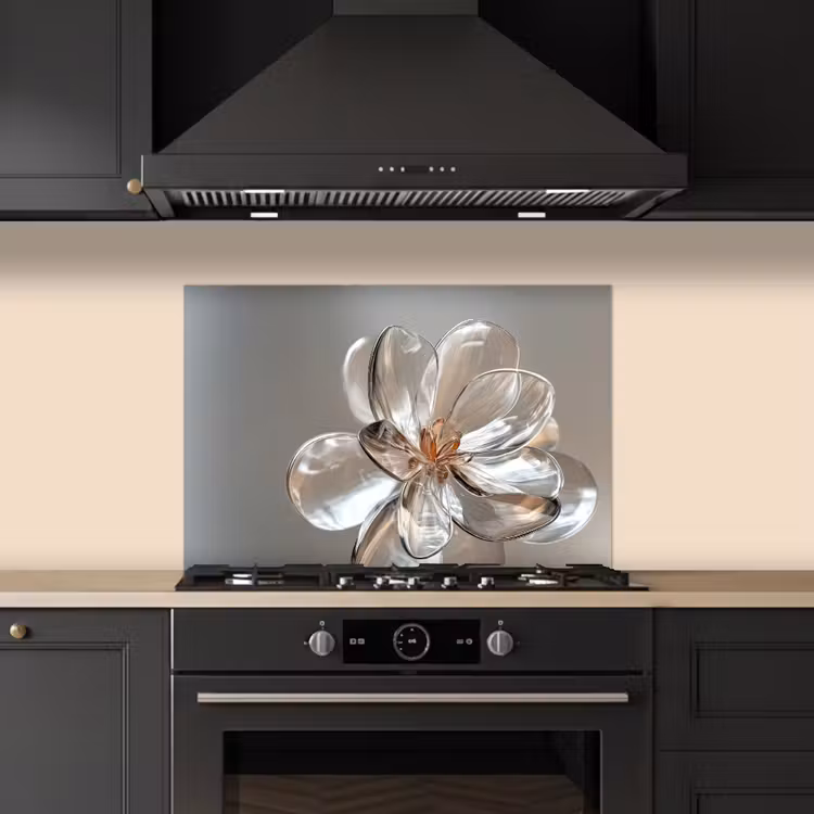 Spatscherm keuken - Bloem - Glazen - Doorzichtig — 2