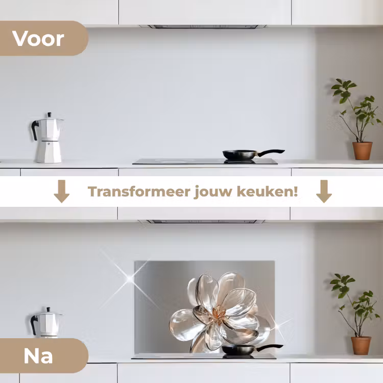 Spatscherm keuken - Bloem - Glazen - Doorzichtig — 3