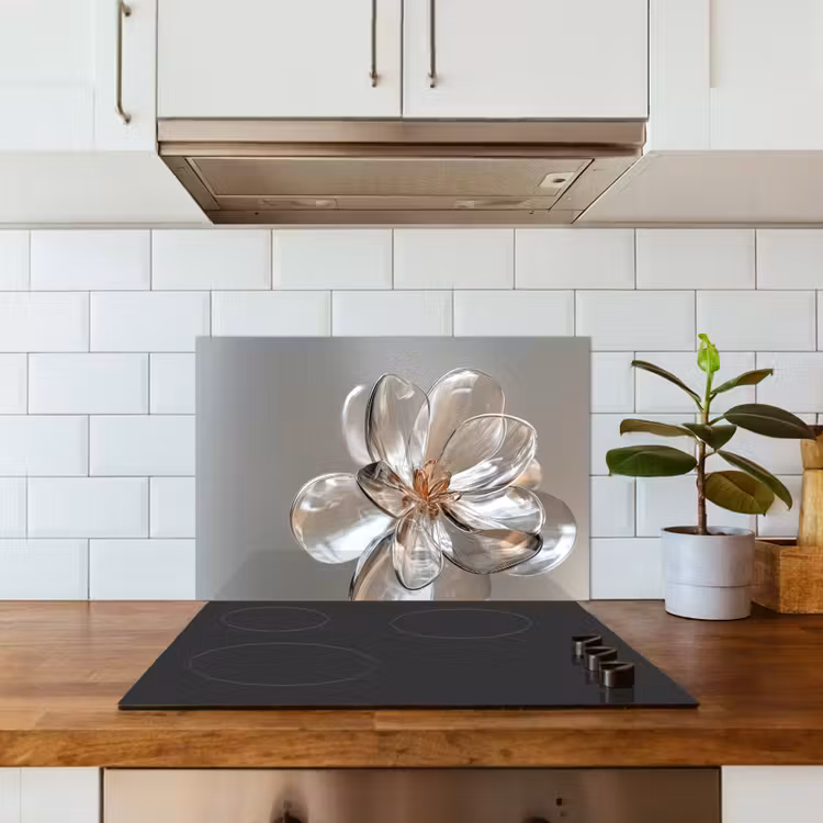 Spatscherm keuken - Bloem - Glazen - Doorzichtig — 6