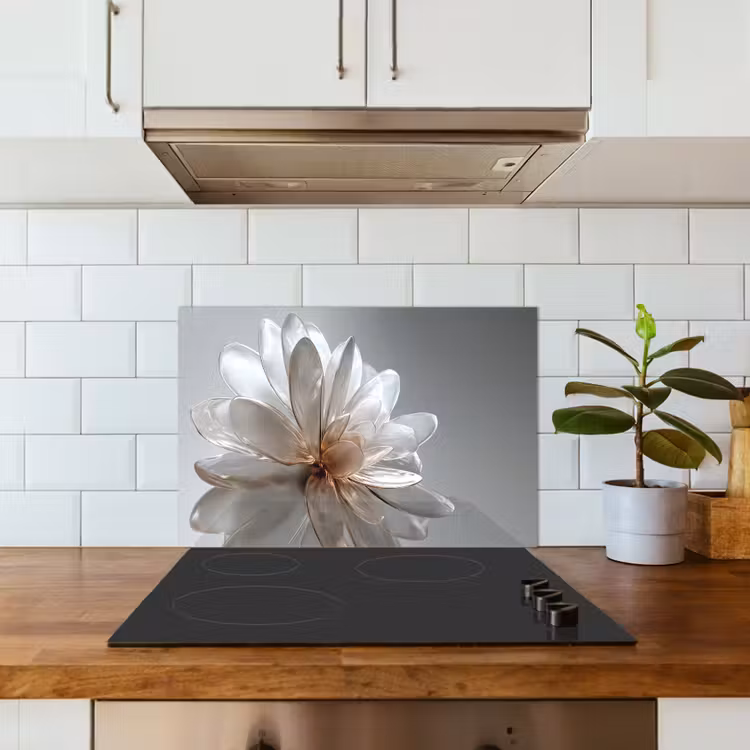 Spatscherm keuken - Bloem - Wit - Neutraal — 6